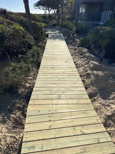 Completed coastal boardwalk